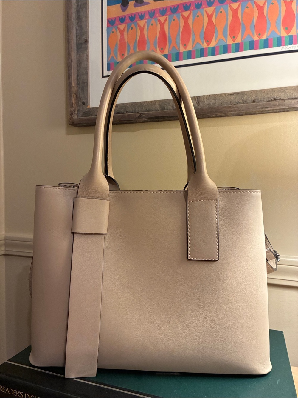 Like new Gianni Conti Taupe tote bag with shoulder strap